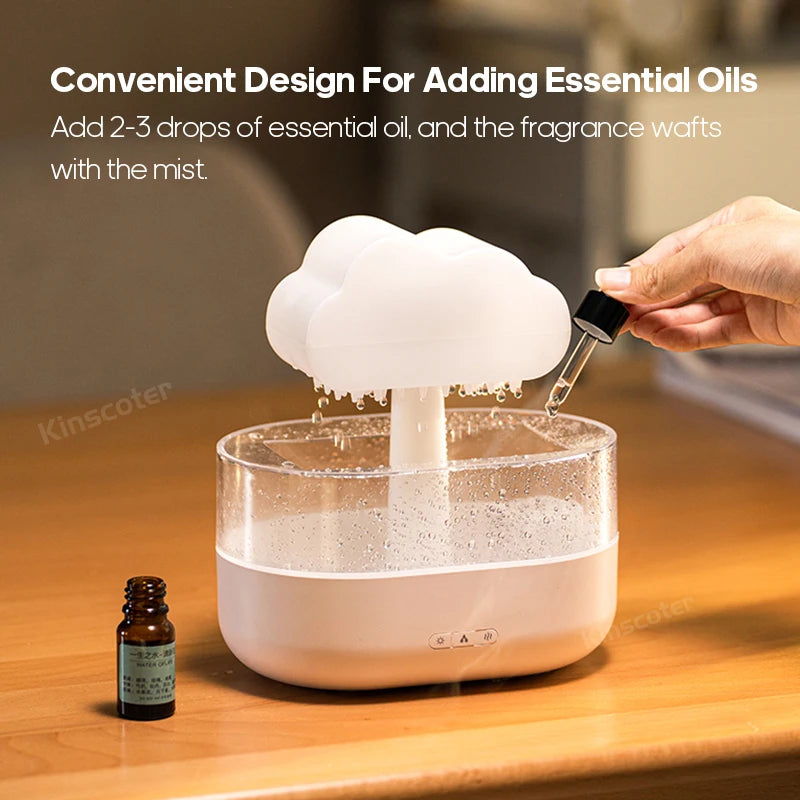 Rain Clouds Aroma Diffuser Zen Raindrops Air Humidifier Essential Oil Diffuser USB Desktop Ultrasonic Sprayer